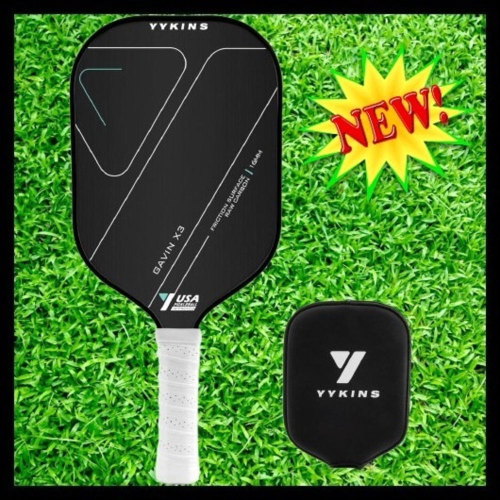 YYKINS Gavin X3 Pickleball Paddle 16mm Carbon Fiber USA Approved New Cover Black